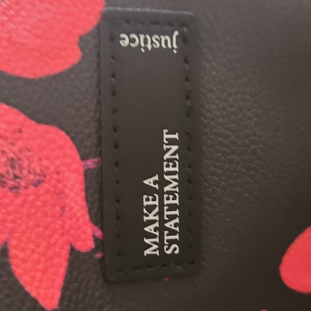 Justice small black and red floral backpack - Picture 2 of 7